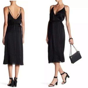 J.O.A. Sexy Black Wrap Dress NWOT XS black Silver